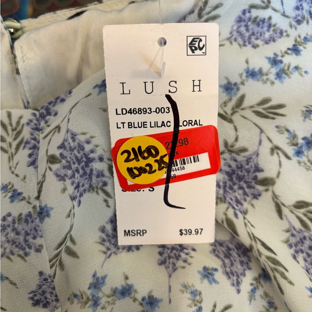 Lush Light Blue Lilac Floral Dress Size Small NWT - Picture 9 of 13